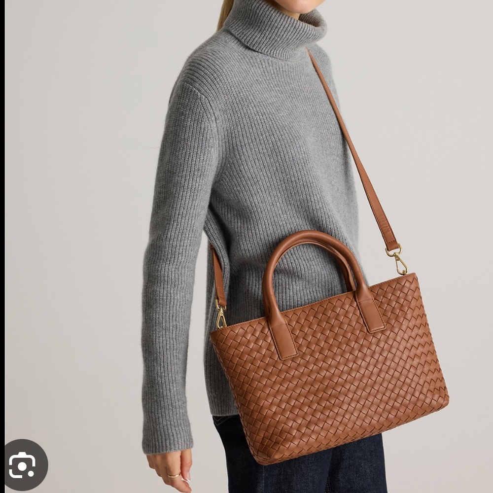 Quince Top Handle Woven Italian Leather Bag - Picture 2 of 16